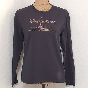 'Pure Nature' black long sleeve logo promotional graphic tee Sz. XL